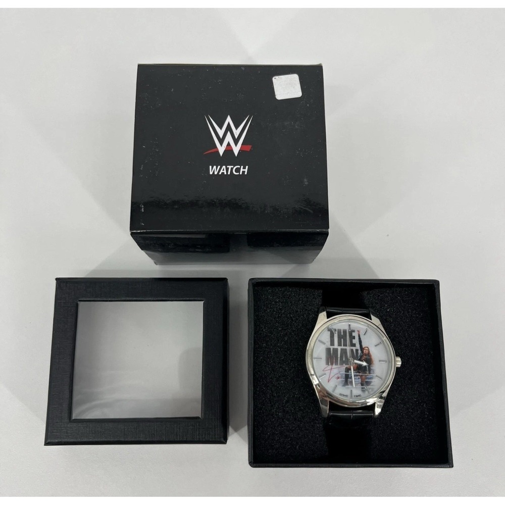 WWE Becky Lynch The Man Watch‎ Men's Size Black Leather Band Game Time New